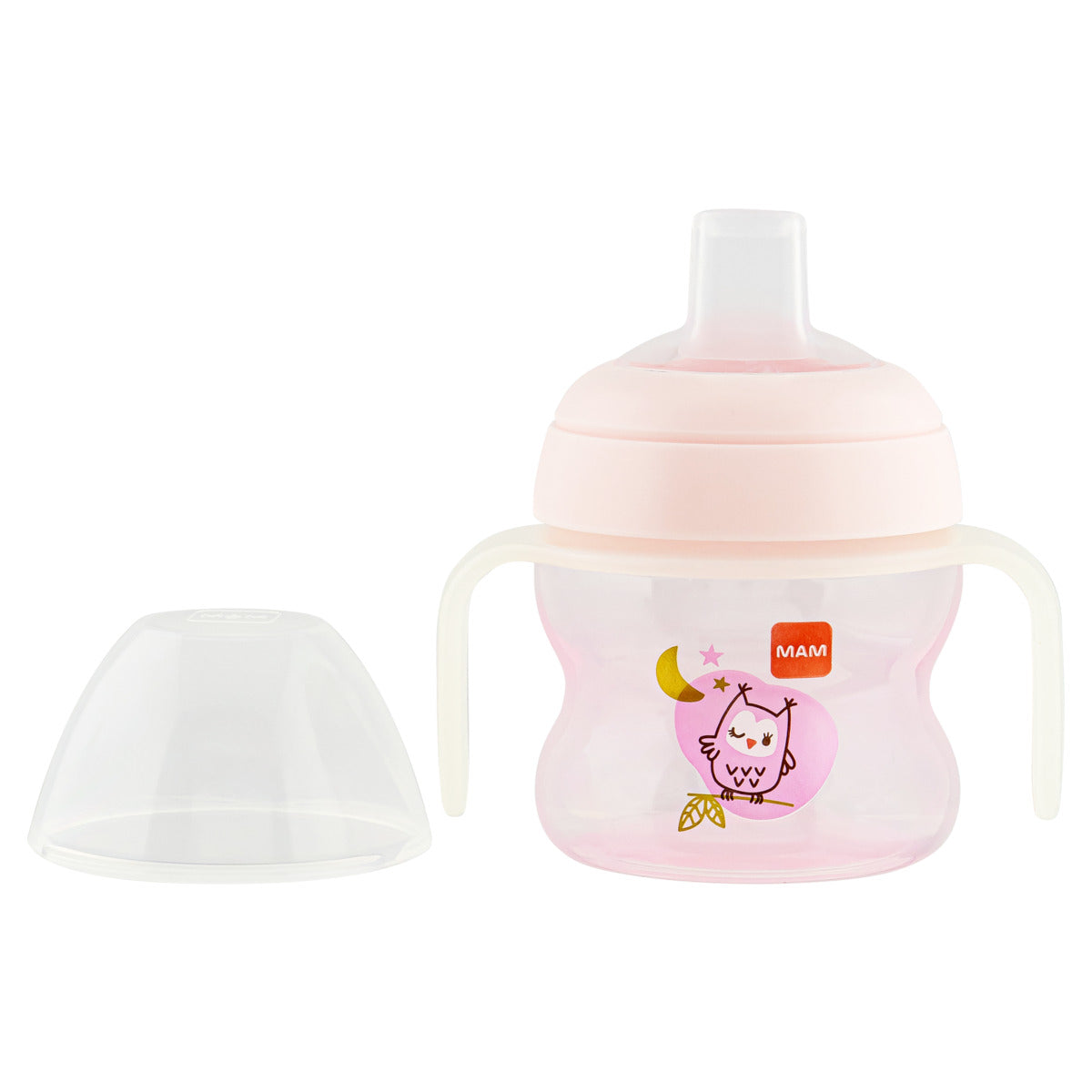 Copo de Transição MAM Starter Cup Night 150ml Brilha no Escuro 4+ Meses Rosa