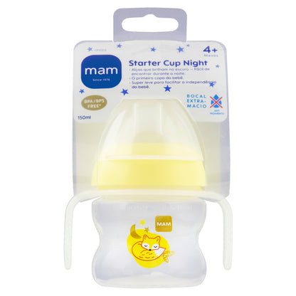 Copo de Transição MAM Starter Cup Night 150ml Brilha no Escuro 4+ Meses Neutro