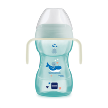 Copo de Transição MAM Fun to Drink Night 270ml Brilha no Escuro 8+ Meses Azul