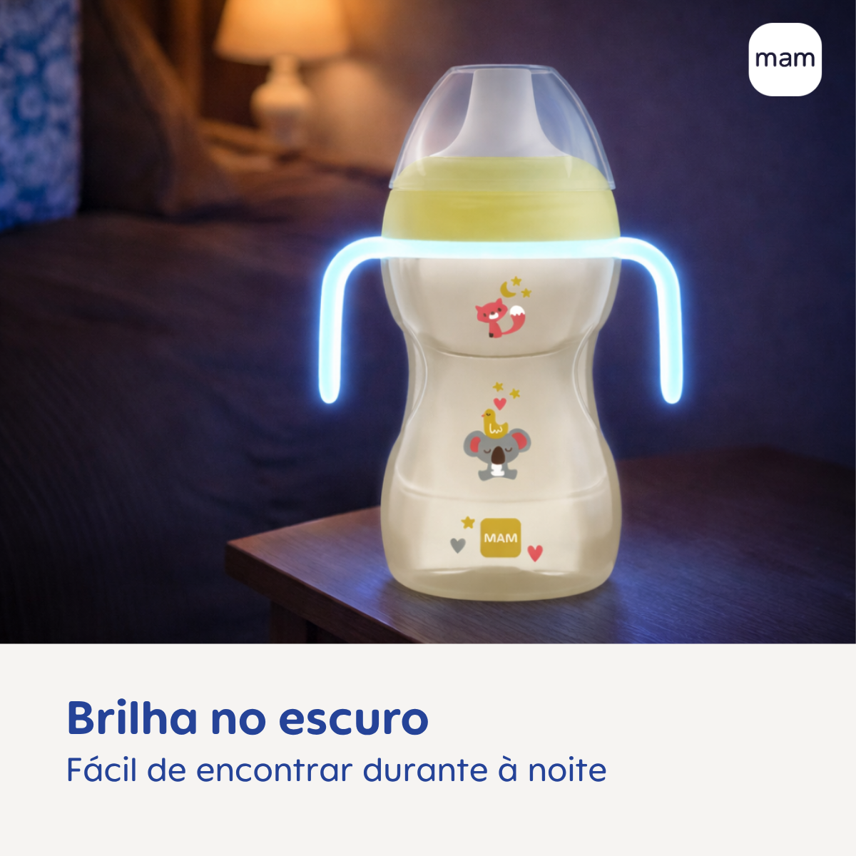 Copo de Transição MAM Fun to Drink Night 270ml Brilha no Escuro 8+ Meses Neutro