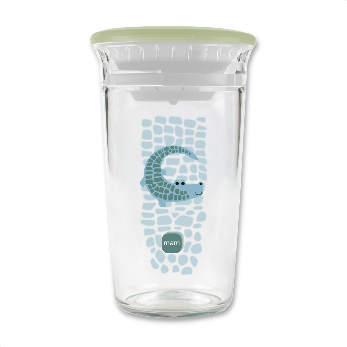 Copo de Transição 360° MAM Fácil de Beber 290ml 8+ Meses Com Tampa Verde