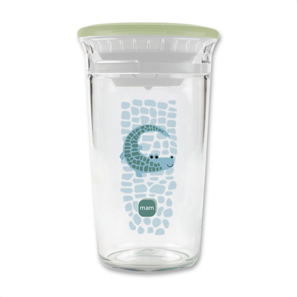 Copo de Transição 360° MAM Fácil de Beber 290ml 8+ Meses Com Tampa Verde