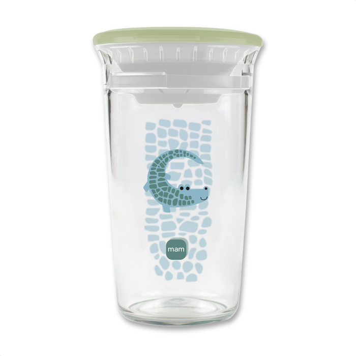 Copo de Transição 360° MAM Fácil de Beber 290ml 8+ Meses Com Tampa Verde