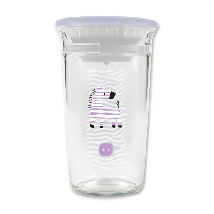 Copo de Transição 360° MAM Fácil de Beber 290ml 8+ Meses Com Tampa Lilás