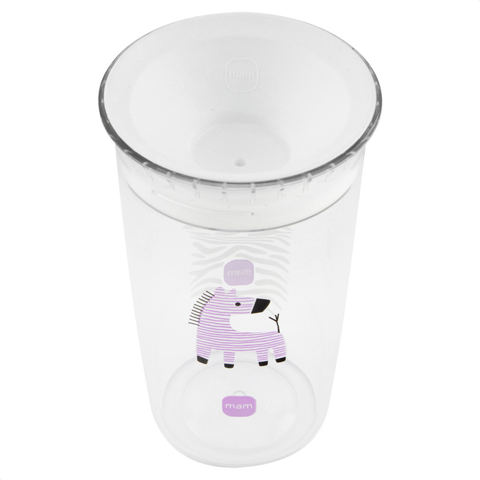 Copo de Transição 360° MAM Fácil de Beber 290ml 8+ Meses Com Tampa Lilás