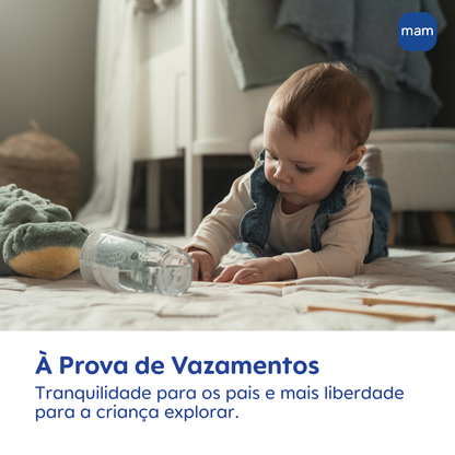 Copo de Transição 360° MAM Fácil de Beber 290ml 8+ Meses Com Tampa Lilás