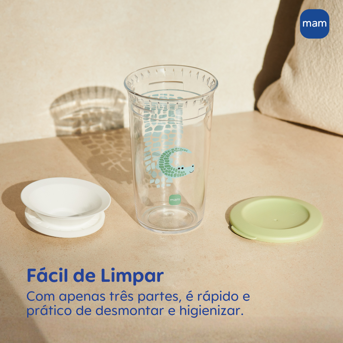Copo de Transição 360° MAM Fácil de Beber 290ml 8+ Meses Com Tampa Lilás