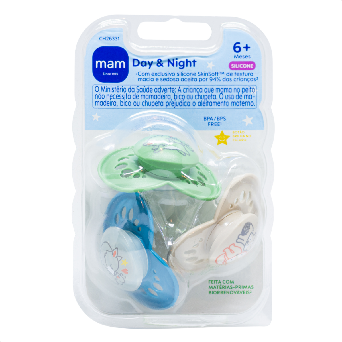 Chupeta MAM Original Day & Night 6+ Meses Embalagem Tripla