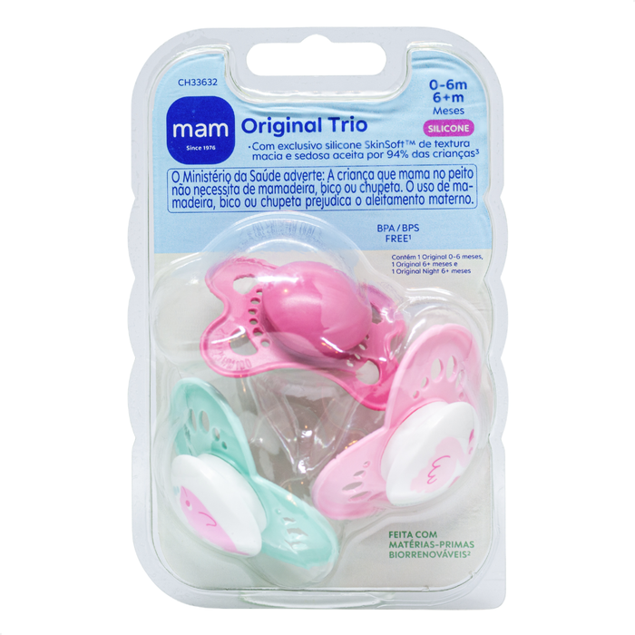 Chupeta MAM Original Trio 0-6 & 6+ Meses Embalagem Tripla