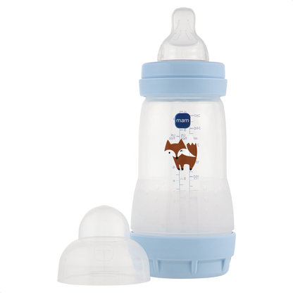 Mamadeira Mam Easy Start 260ml Anticólica e Autoesterilizável 2+ Meses Azul