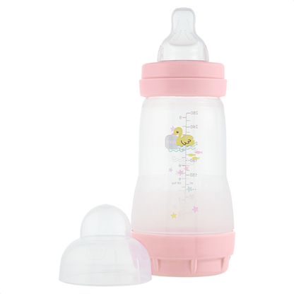 Mamadeira Mam Easy Start 260ml Anticólica e Autoesterilizável 2+ Meses Rosa