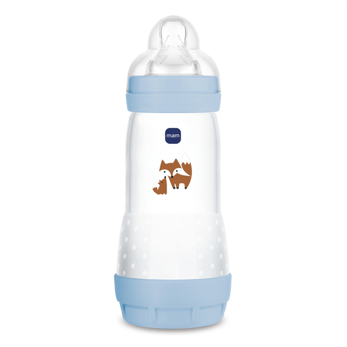 Mamadeira Mam Easy Start 320ml Anticólica e Autoesterilizável 4+ Meses Azul