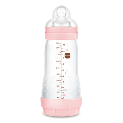 Mamadeira Mam Easy Start 320ml Anticólica e Autoesterilizável 4+ Meses Rosa