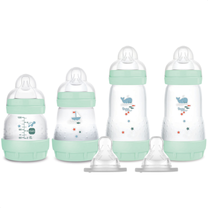 Kit 4 Mamadeiras MAM Easy Start - Gift Set Anticólica e Autoesterilizável 0+ Meses Verde