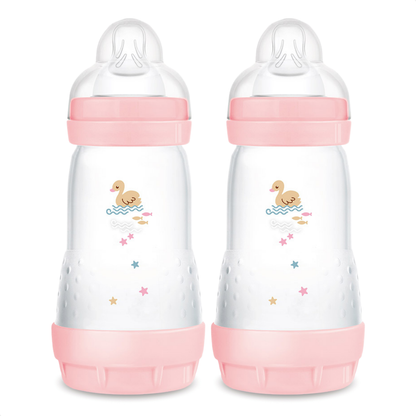 Kit 4 Mamadeiras MAM Easy Start - Gift Set Anticólica e Autoesterilizável 0+ Meses Rosa