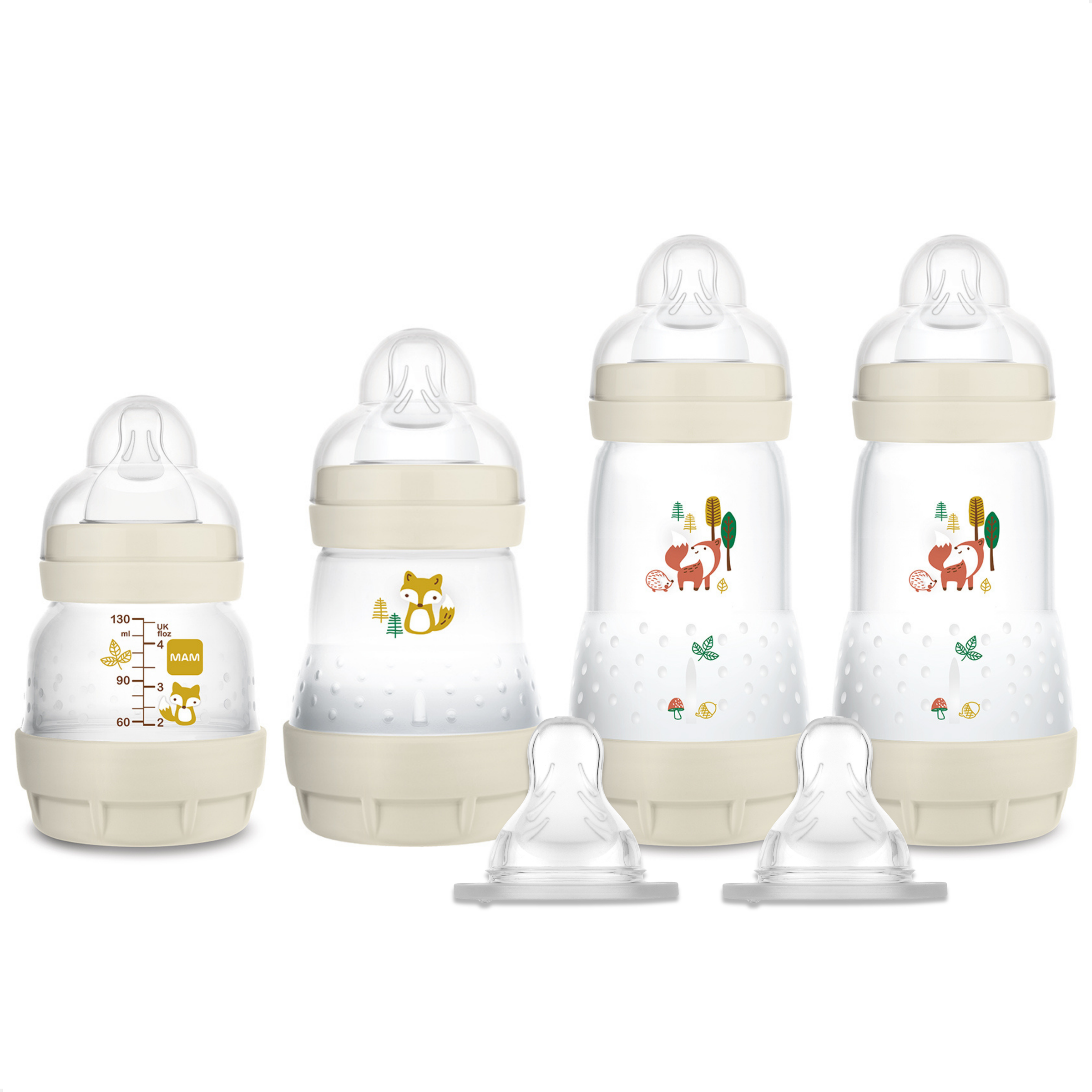 Kit 4 Mamadeiras MAM Easy Start - Gift Set Anticólica e Autoesterilizável 0+ Meses Neutro