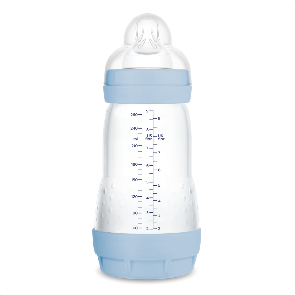 Kit 2 Mamadeiras MAM Easy Start - Starter Set 130ml + 260ml Anticólica e Autoesterilizável 0+ Meses Azul