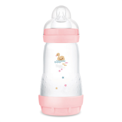 Kit 2 Mamadeiras MAM Easy Start - Starter Set 130ml + 260ml Anticólica e Autoesterilizável 0+ Meses Rosa