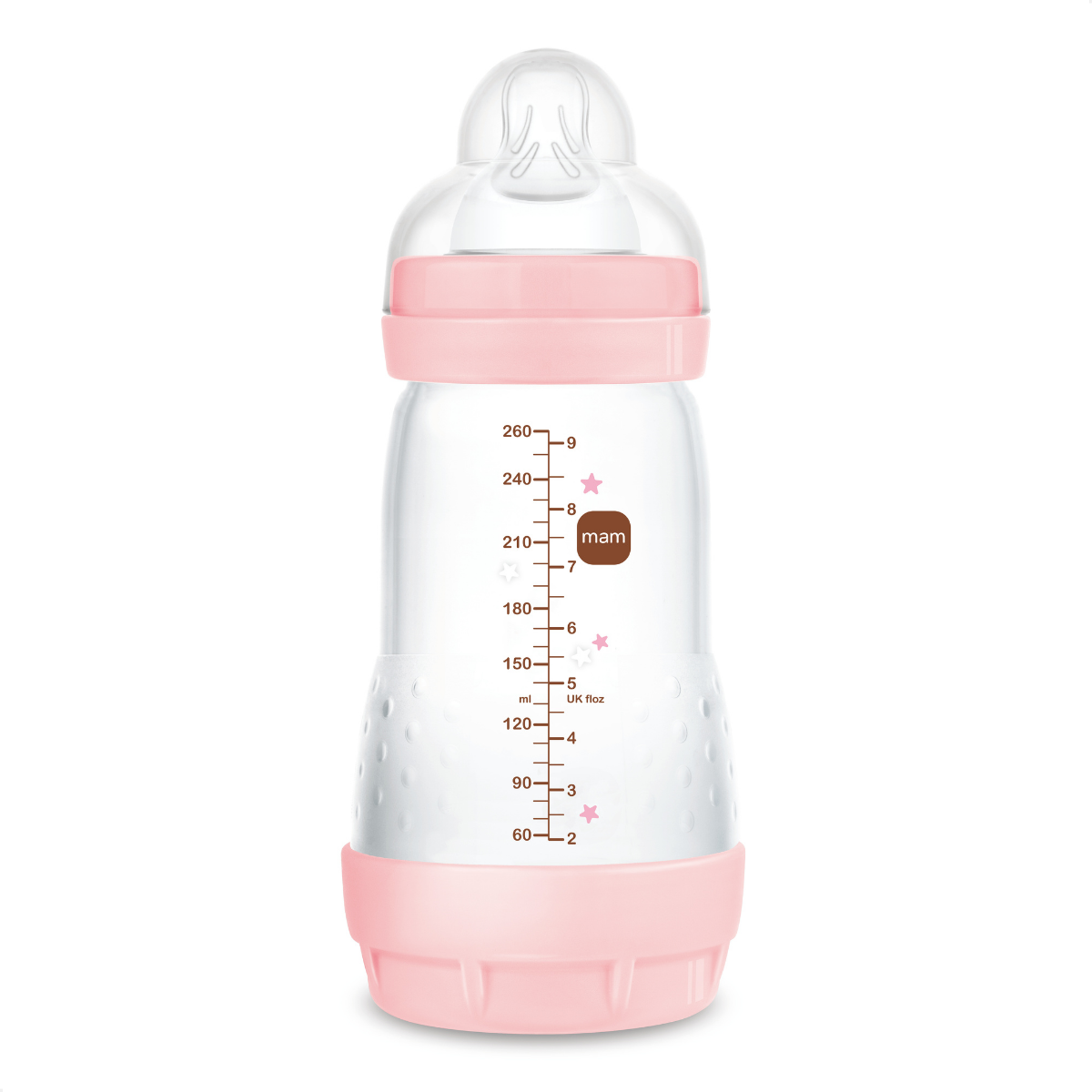 Kit 2 Mamadeiras MAM Easy Start - Starter Set 130ml + 260ml Anticólica e Autoesterilizável 0+ Meses Rosa