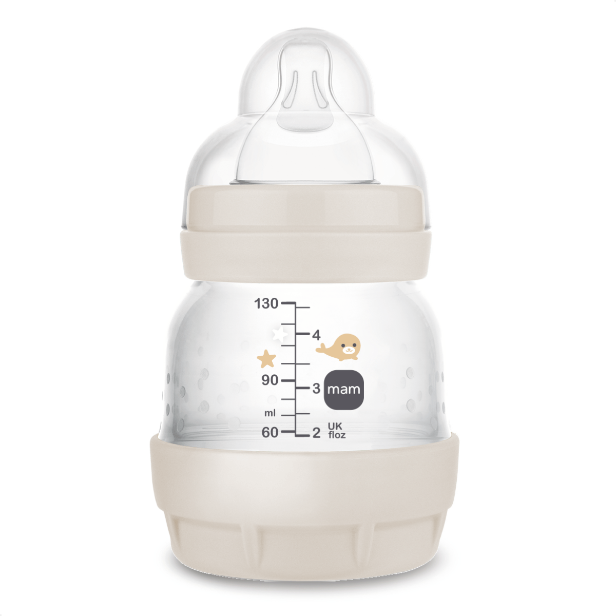 Kit 2 Mamadeiras MAM Easy Start - Starter Set 130ml + 260ml Anticólica e Autoesterilizável 0+ Meses Neutro