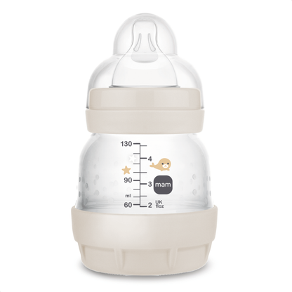 Kit 2 Mamadeiras MAM Easy Start - Starter Set 130ml + 260ml Anticólica e Autoesterilizável 0+ Meses Neutro