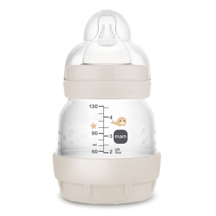 Kit 2 Mamadeiras MAM Easy Start - Starter Set 130ml + 260ml Anticólica e Autoesterilizável 0+ Meses Neutro