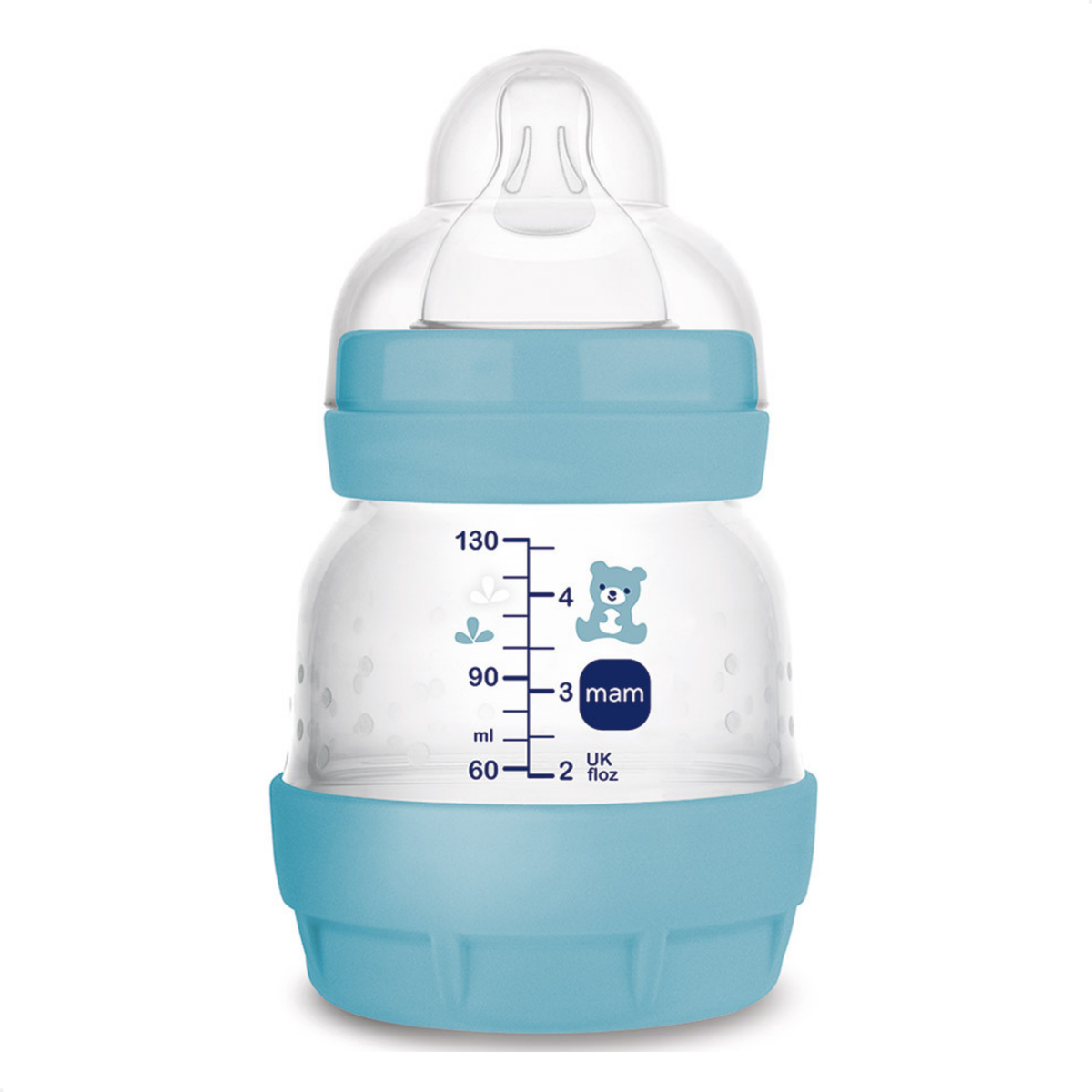 Kit 3 Mamadeiras MAM Easy Start - Trio 130ml + 260ml +320ml Anticólica e Autoesterilizável 0+ Meses Azul