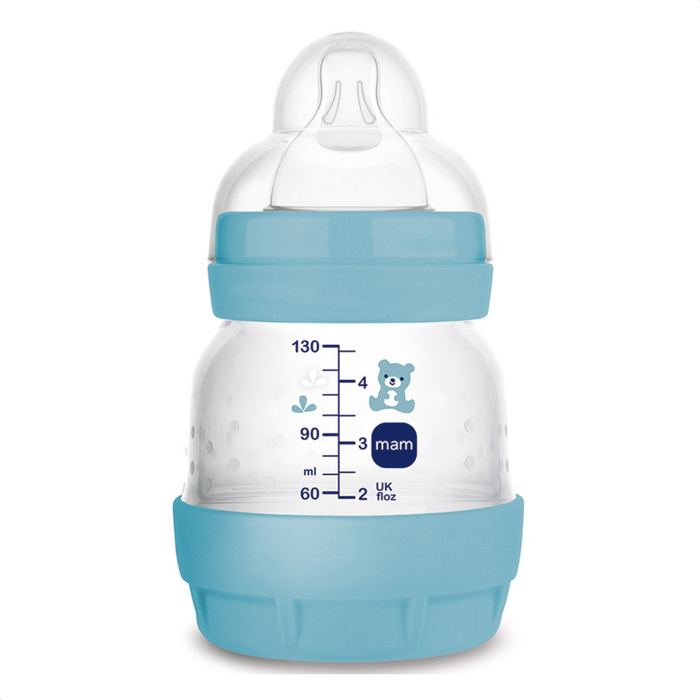Kit 3 Mamadeiras MAM Easy Start - Trio 130ml + 260ml +320ml Anticólica e Autoesterilizável 0+ Meses Azul