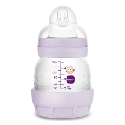 Kit 3 Mamadeiras MAM Easy Start Trio 130ml + 260ml +320ml Anticólica e Autoesterilizável 0+ Meses Lilás