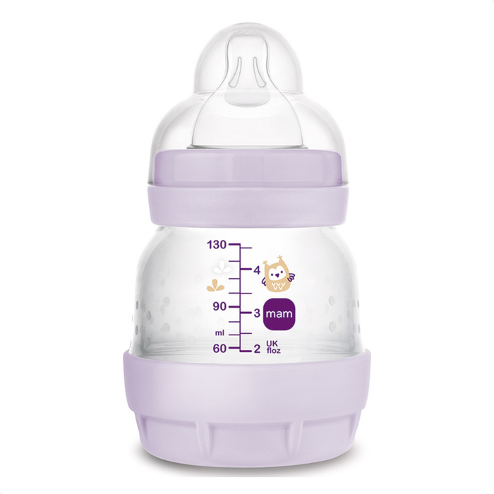 Kit 3 Mamadeiras MAM Easy Start Trio 130ml + 260ml +320ml Anticólica e Autoesterilizável 0+ Meses Lilás