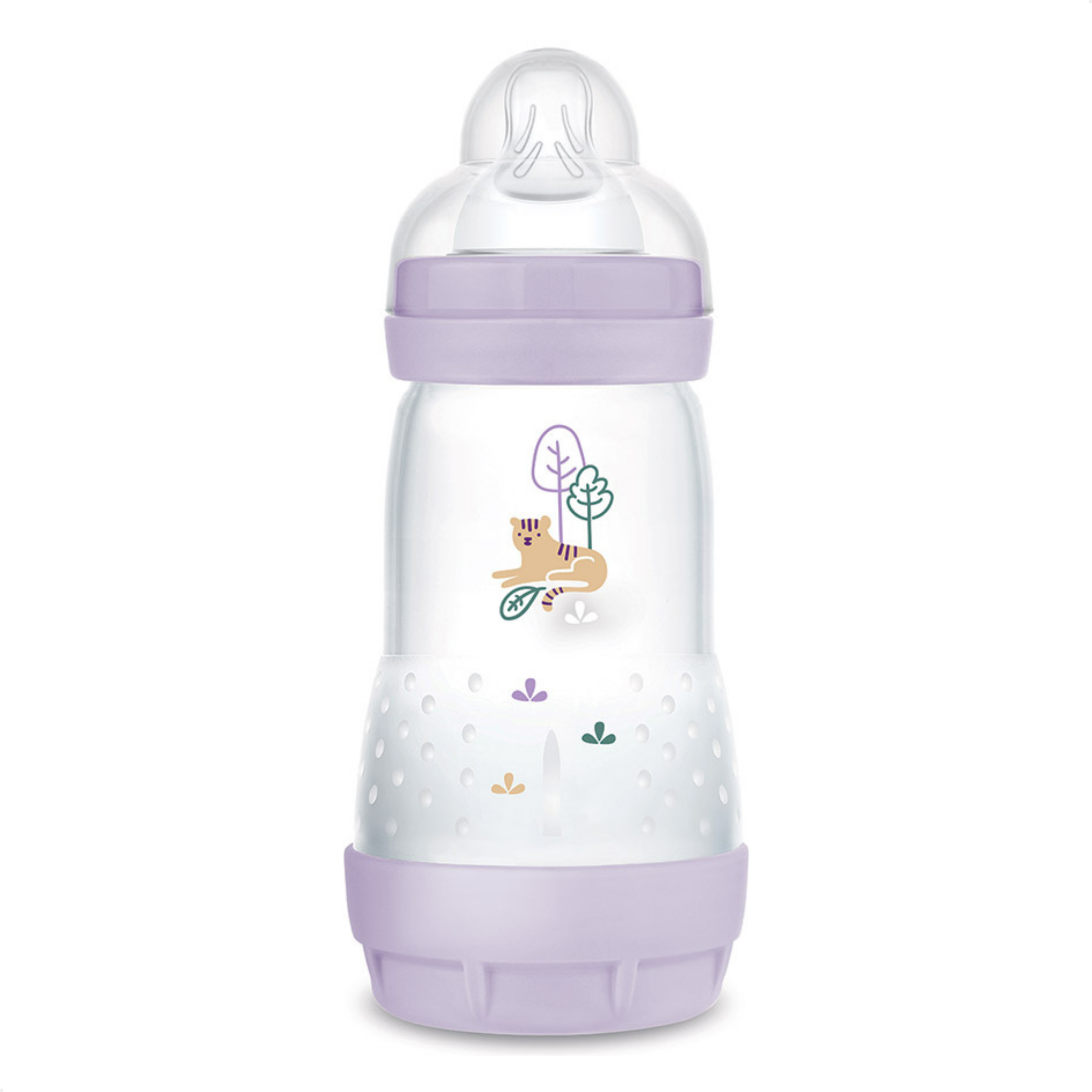 Kit 3 Mamadeiras MAM Easy Start Trio 130ml + 260ml +320ml Anticólica e Autoesterilizável 0+ Meses Lilás
