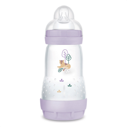 Kit 3 Mamadeiras MAM Easy Start Trio 130ml + 260ml +320ml Anticólica e Autoesterilizável 0+ Meses Lilás