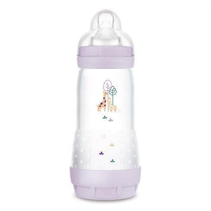 Kit 3 Mamadeiras MAM Easy Start Trio 130ml + 260ml +320ml Anticólica e Autoesterilizável 0+ Meses Lilás