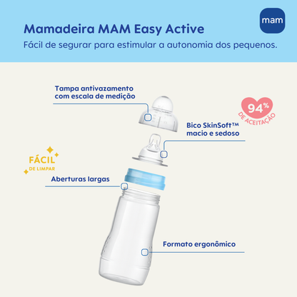 Mamadeira Mam Easy Active 270ml 2+ Meses Neutra