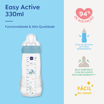 Mamadeira Mam Easy Active 330ml 4+ Meses Azul