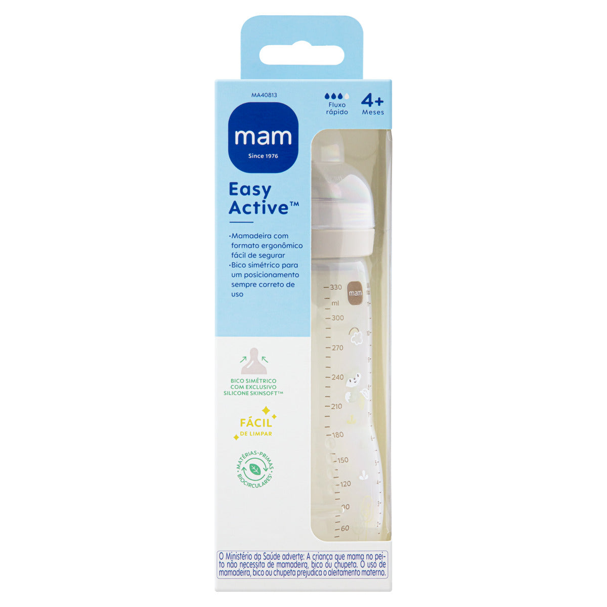 Mamadeira Mam Easy Active330ml 4+ Meses Neutra