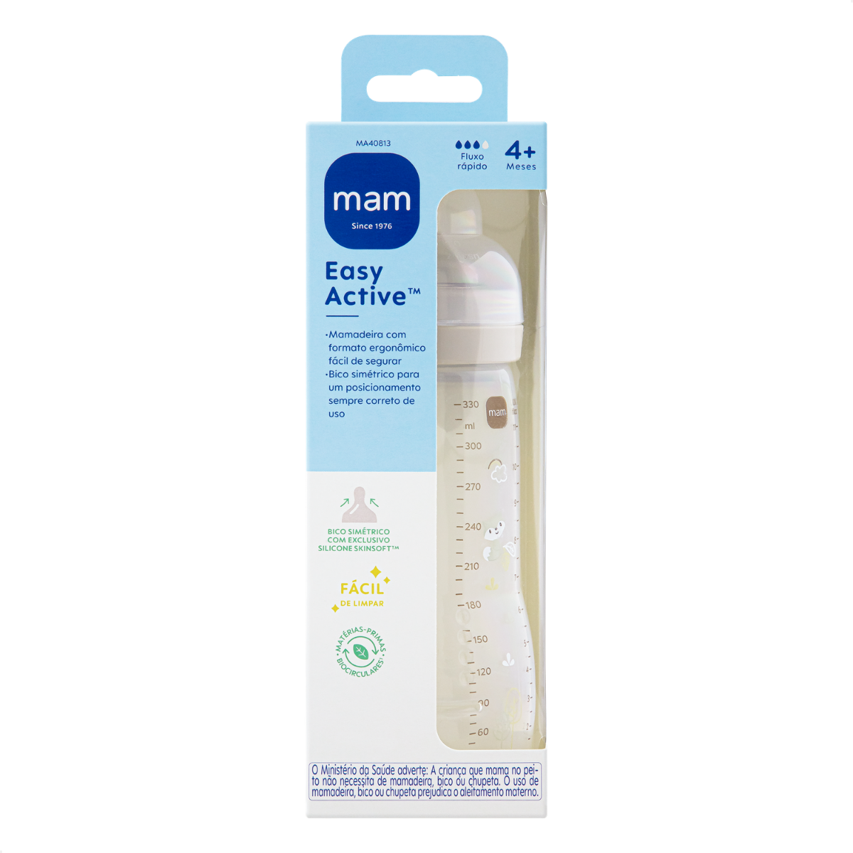 Mamadeira Mam Easy Active330ml 4+ Meses Neutra