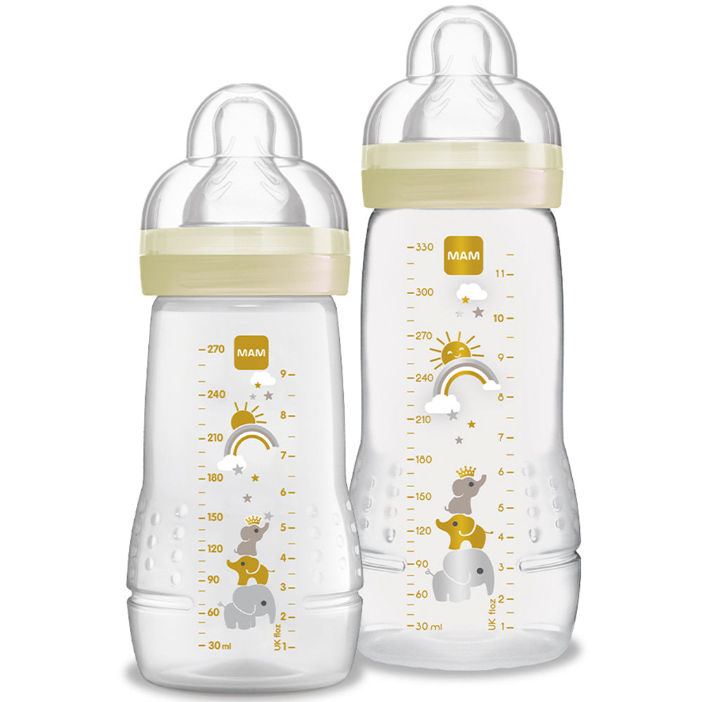 Kit 2 Mamadeiras MAM Easy Active Set 270ml + 330ml 2+ Meses Neutro