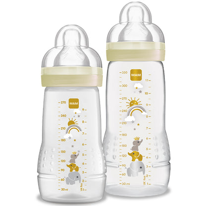 Kit 2 Mamadeiras MAM Easy Active Set 270ml + 330ml 2+ Meses Neutro