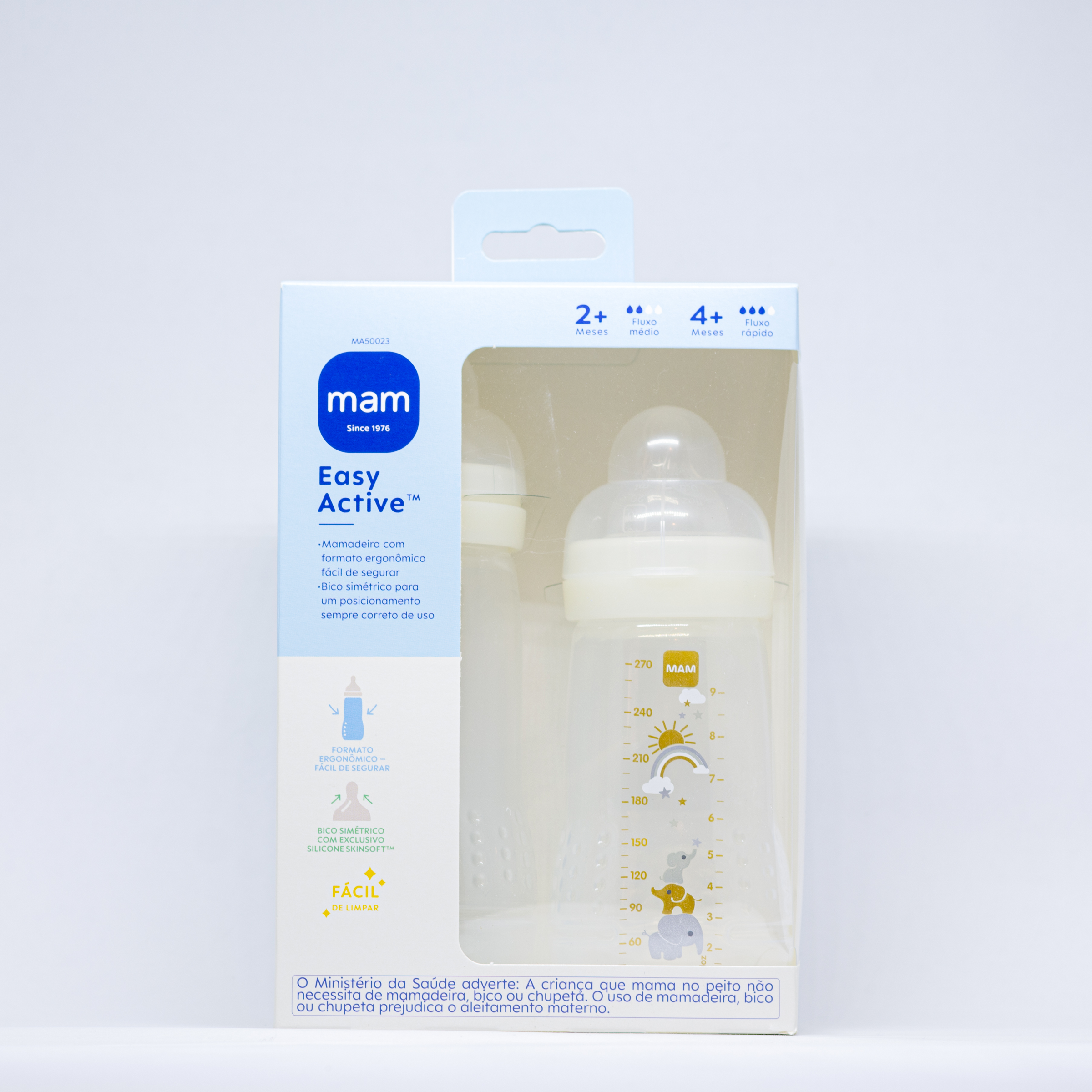Kit 2 Mamadeiras MAM Easy Active Set 270ml + 330ml 2+ Meses Neutro
