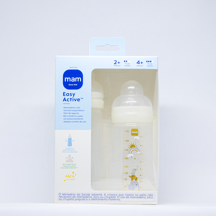 Kit 2 Mamadeiras MAM Easy Active Set 270ml + 330ml 2+ Meses Neutro