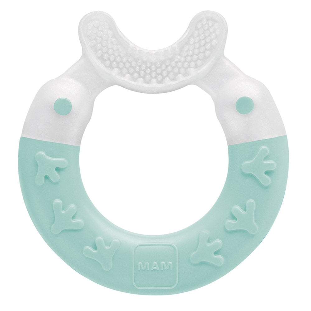 Mordedor para Bebê MAM Bite & Brush 4+ Meses Azul