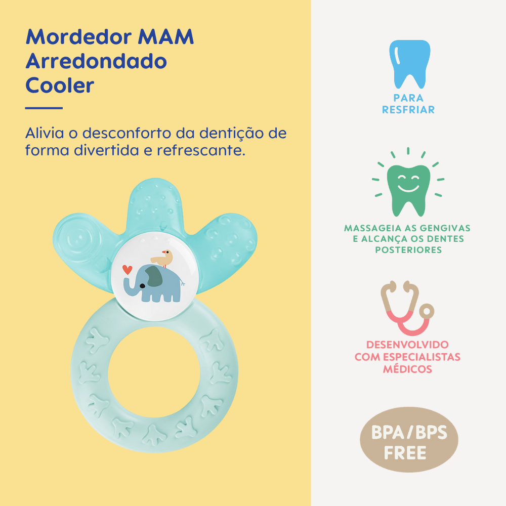 Mordedor para Bebê MAM Cooler 4+ Meses Azul