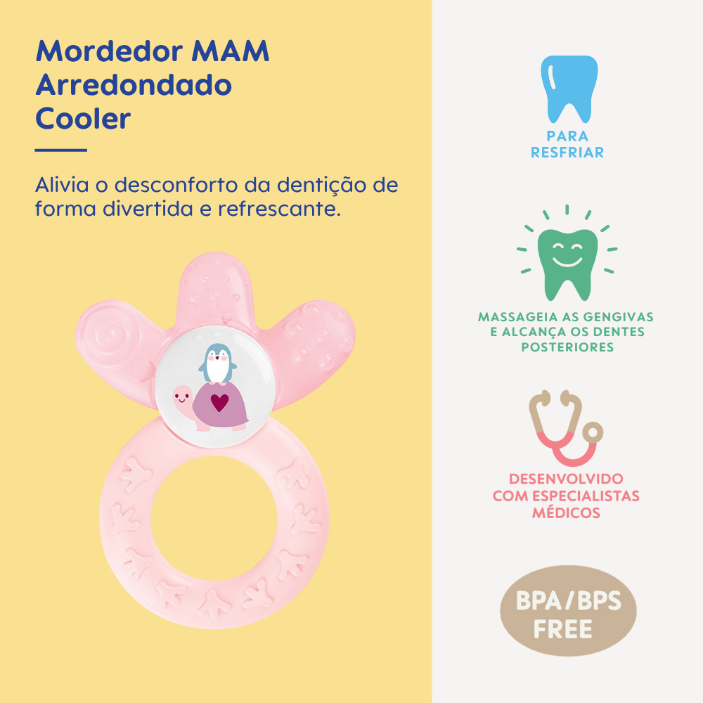 Mordedor para Bebê MAM Cooler 4+ Meses Rosa