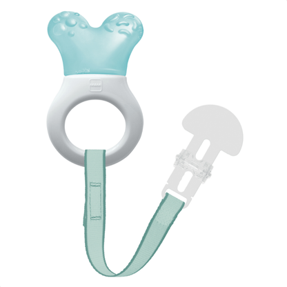 Mordedor para Bebê MAM Mini Cooler com Clip 4+ Meses Azul