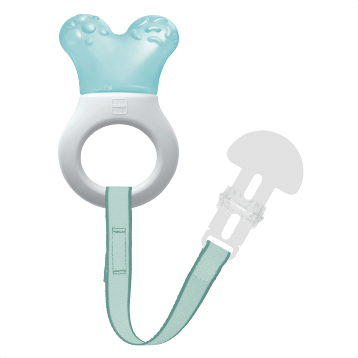 Mordedor para Bebê MAM Mini Cooler com Clip 4+ Meses Azul