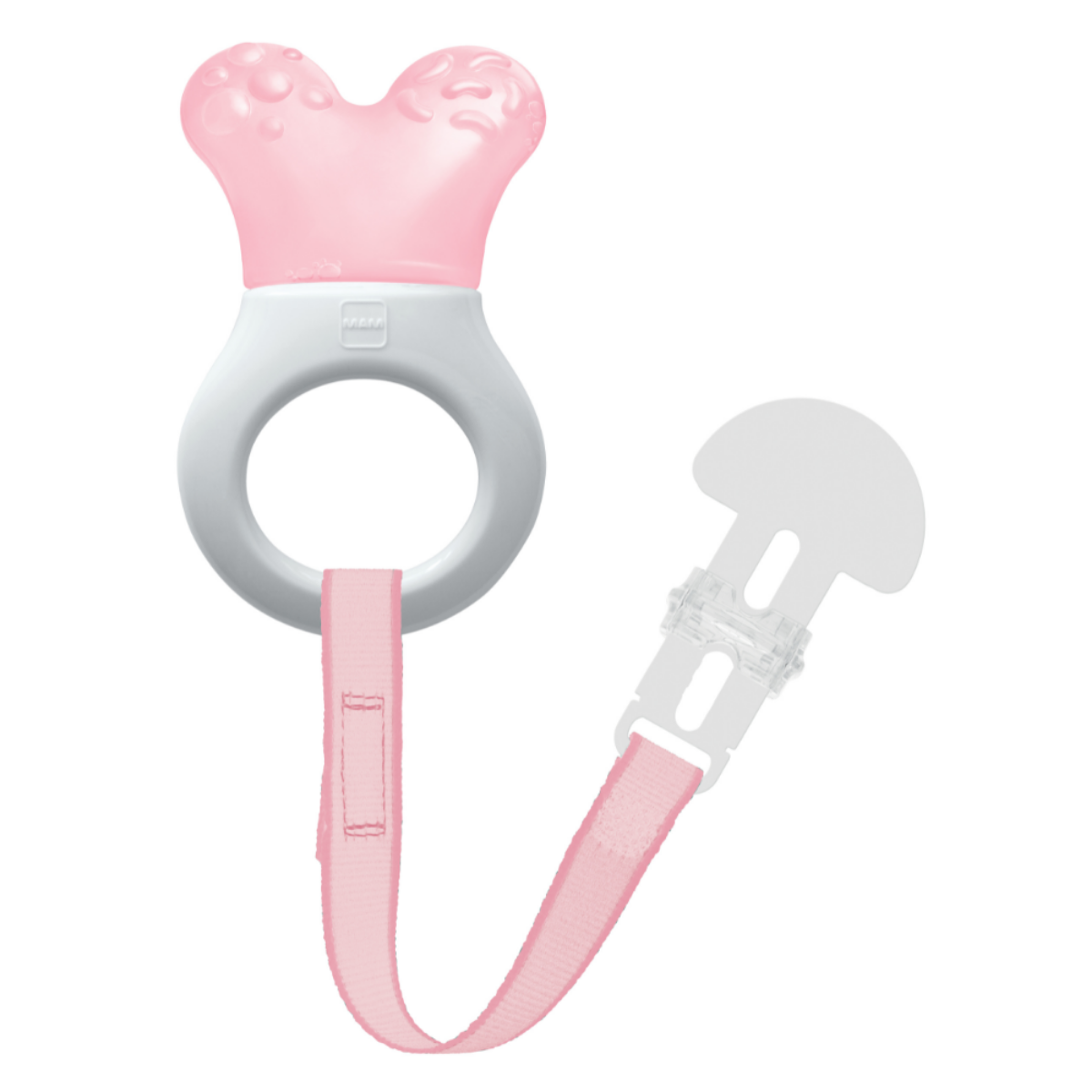 Mordedor para Bebê MAM Mini Cooler com Clip 4+ Meses Rosa