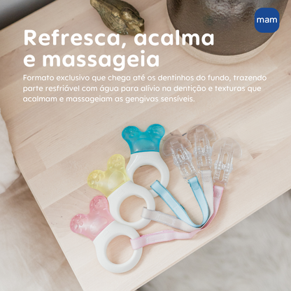 Mordedor para Bebê MAM Mini Cooler com Clip 4+ Meses Rosa